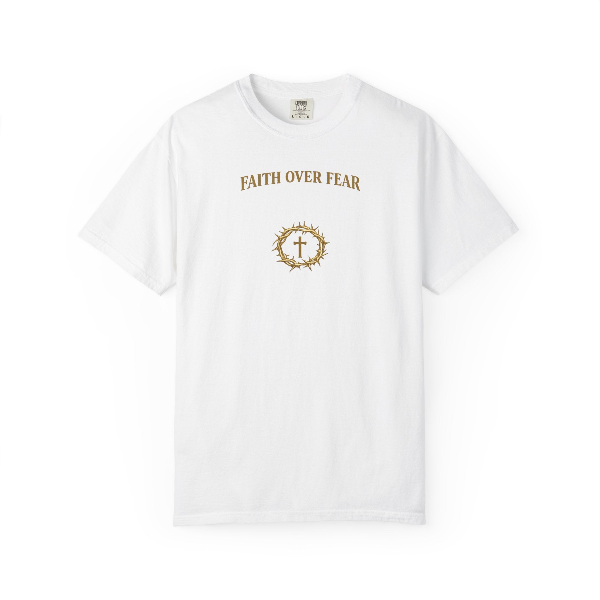 Faith Over Fear T-Shirt — Christian Cross Crown Graphic Tee